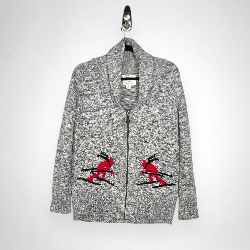 Vintage 80s‎ 90s CAMBRIDGE DRY GOODS Full-Zip Shawl Collar Wool-Blend Cardigan L